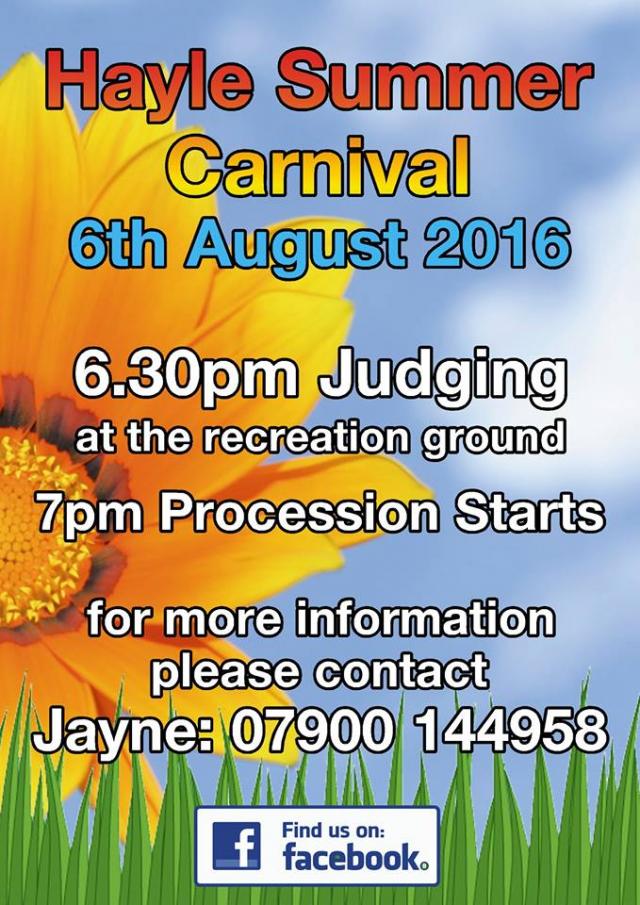 Hayle Summer Carnival Sat 6 Aug 2016 Hayle Summer Carnival Sat 6 Aug 2016